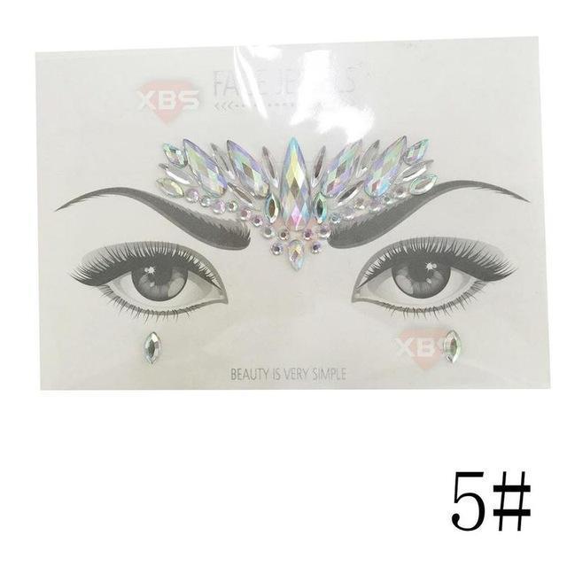 Temporary Facial Rhinestone Tattoo Stickers