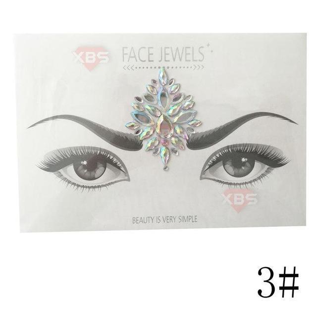 Temporary Facial Rhinestone Tattoo Stickers