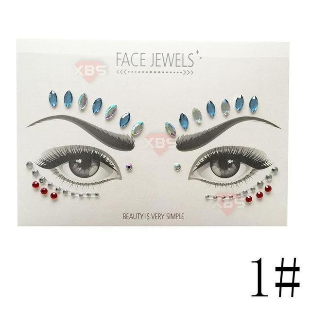 Temporary Facial Rhinestone Tattoo Stickers