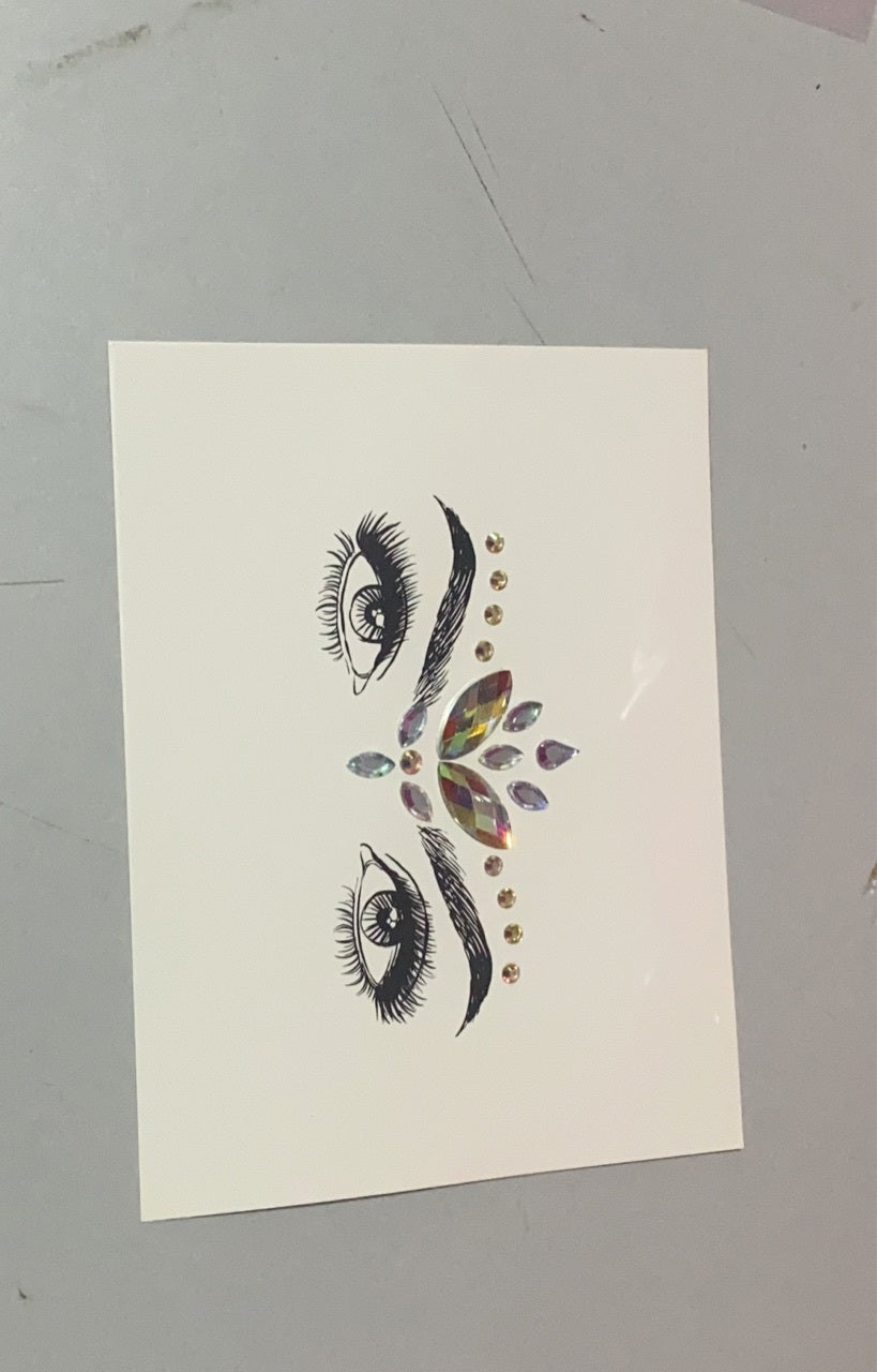 Temporary Facial Rhinestone Tattoo Stickers