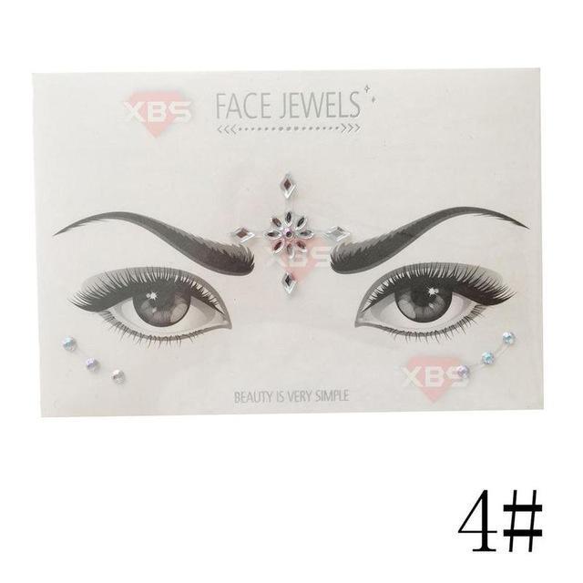 Temporary Facial Rhinestone Tattoo Stickers