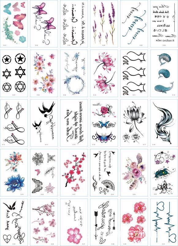 A set of 30 tattoo stickers