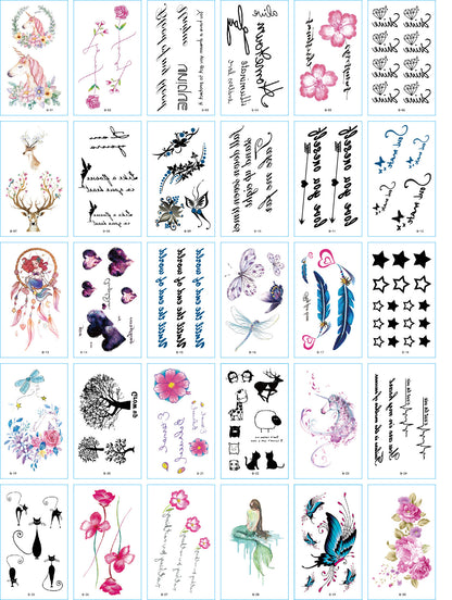 A set of 30 tattoo stickers