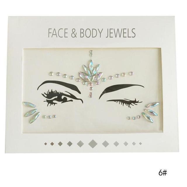 Temporary Facial Rhinestone Tattoo Stickers