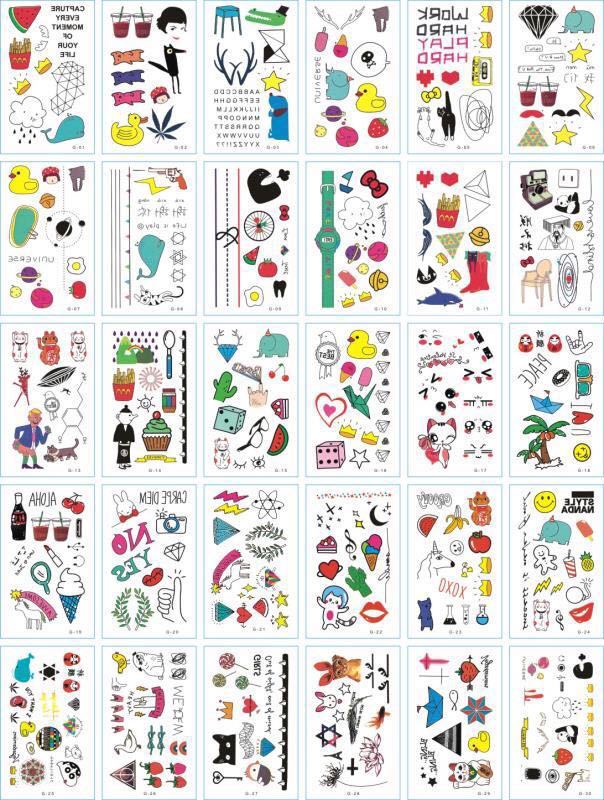 A set of 30 tattoo stickers